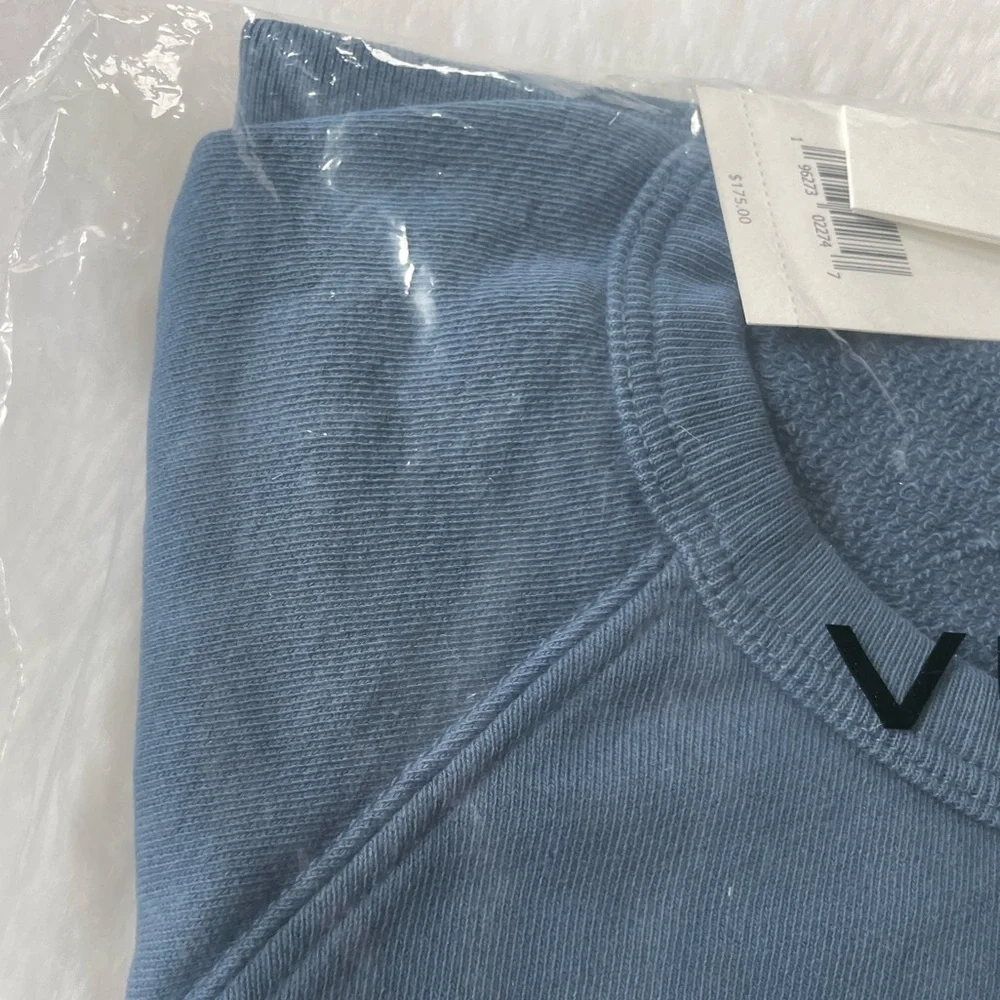 Vince Men’s NWT Crew Neck Pullover Sweatshirt in Washed Brisk Blue Size XL - Picture 6 of 9